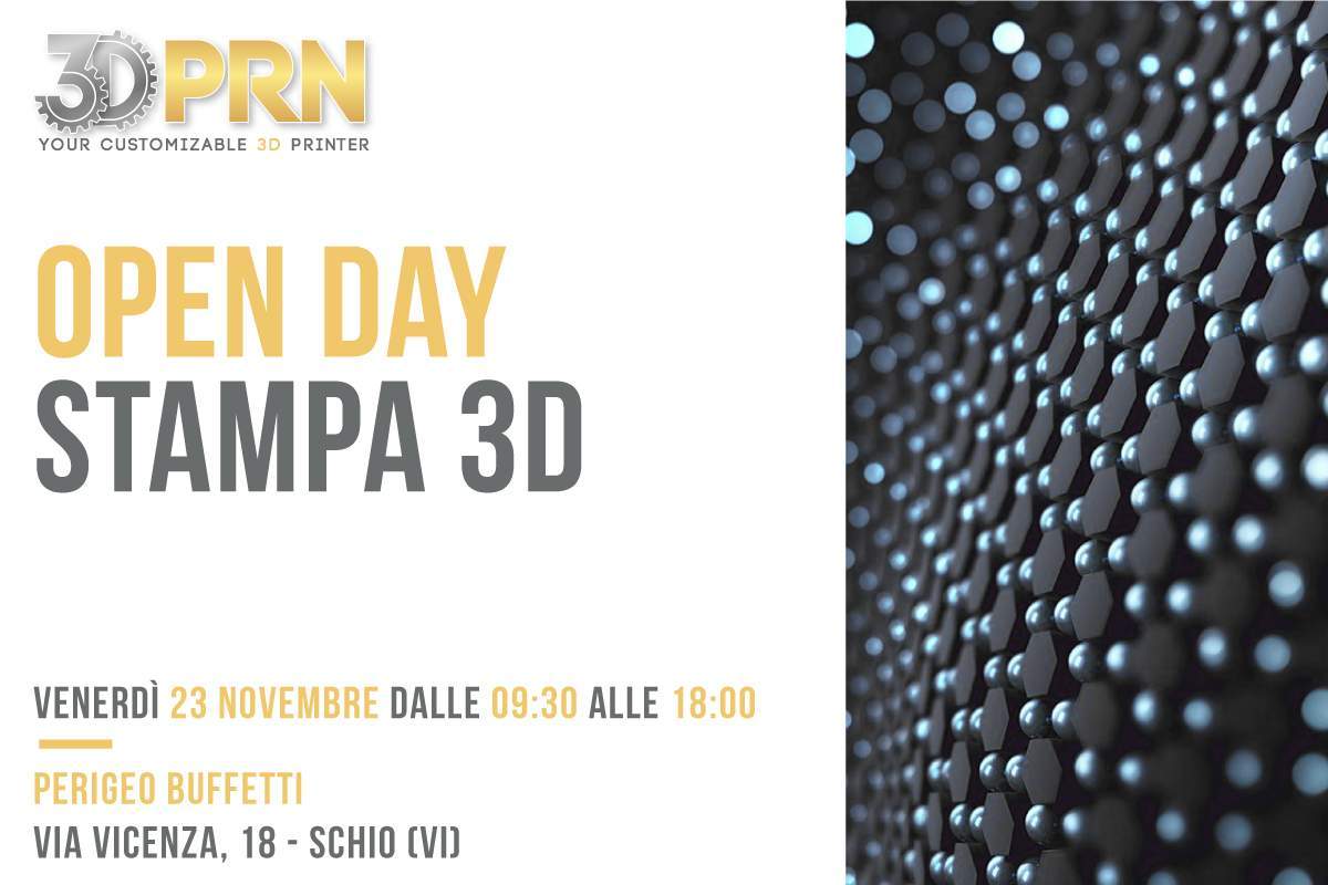 Open Day stampa 3D presso Perigeo Buffetti 23 Novembre 2018
